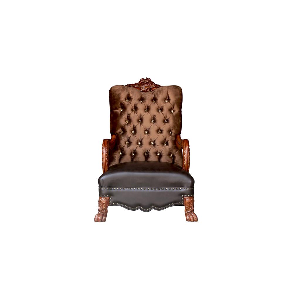 Dresden Chair w/Pillow Golden Brown Velvet & Cherry Oak. Picture 2