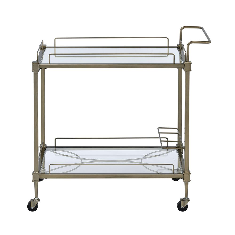 Aditya Serving Cart Mirror & Antique Brass. Picture 2