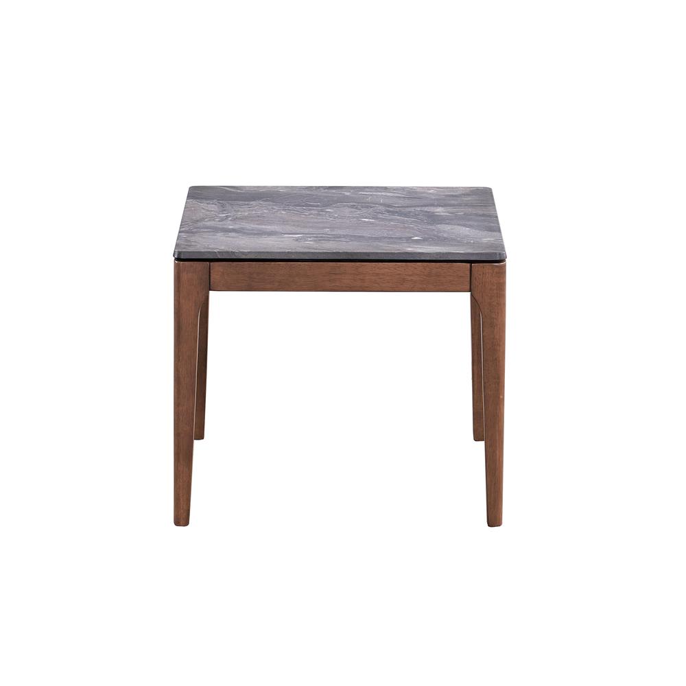 Bevis End Table, Engineered Stone & Walnut Finish. Picture 2