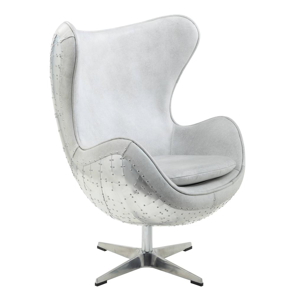 Brancaster Accent Chair w/Swivel, Vintage white Top grain  Leather. Picture 1
