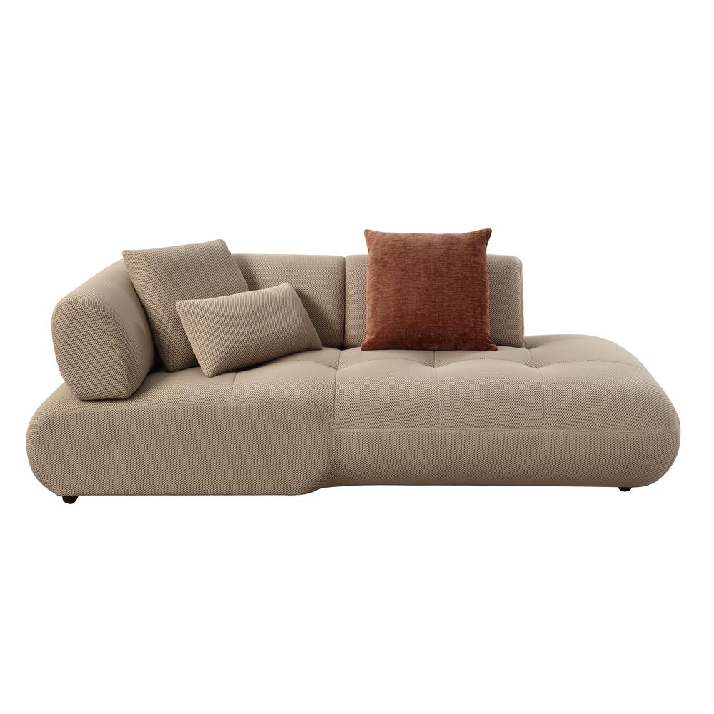 Carrick Sectional Sofa w/6 Pillows, Beige Sandwich Mesh Fabric. Picture 6