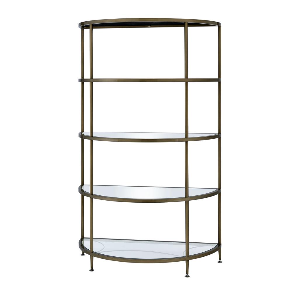 Aditya Rack Mirrored & Antique Brass. Picture 1