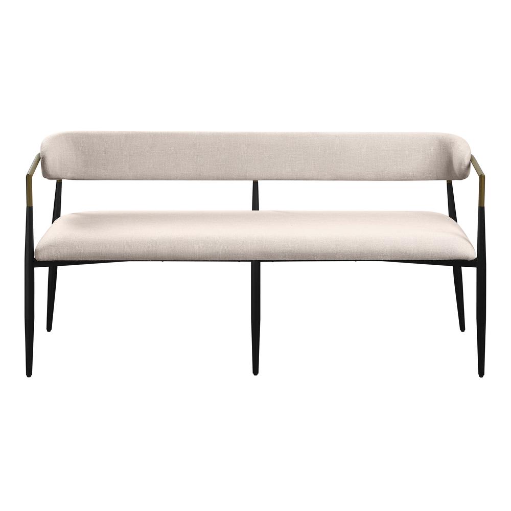 Jaramillo Bench, Beige Chenille & Black Finish. Picture 2