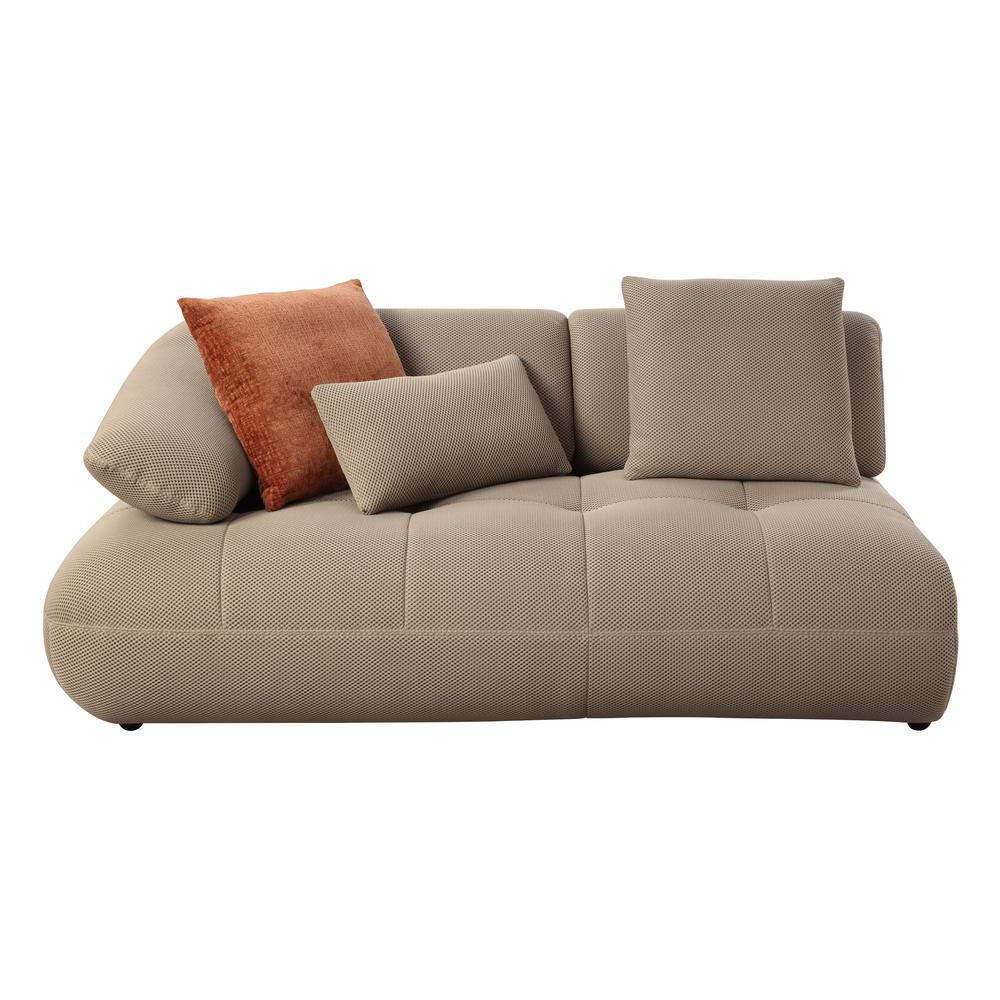 Carrick Sectional Sofa w/6 Pillows, Beige Sandwich Mesh Fabric. Picture 5