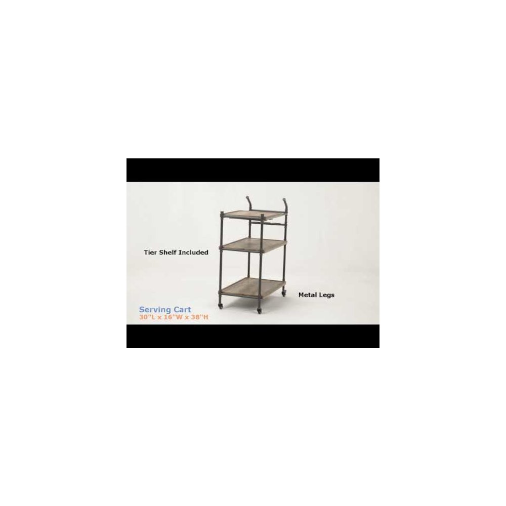 Brantley Serving Cart Oak & Sandy Black. Picture 6