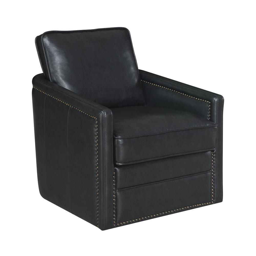 Rocha Wooden Upholstered Accent Chair with Swivel. Picture 1
