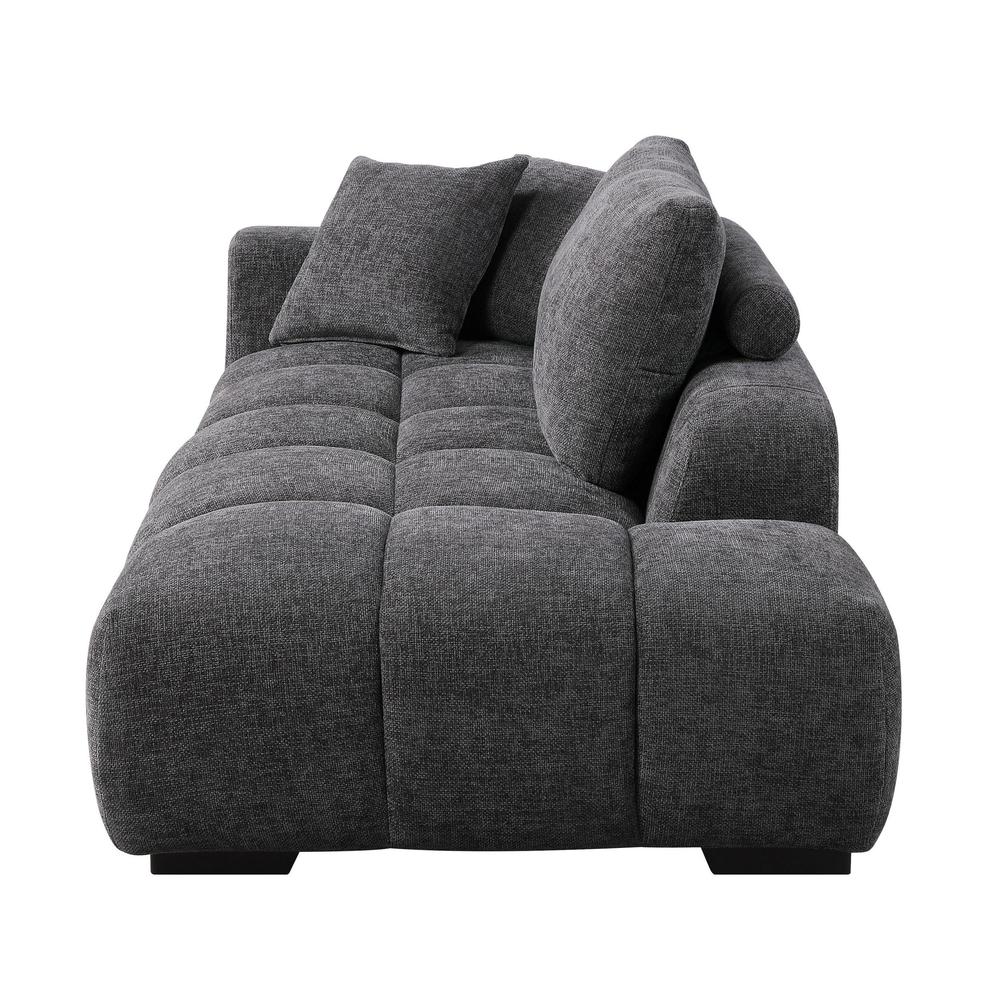 Chosen Sectional Sofa w/6 Pillows Gray Chenille. Picture 7