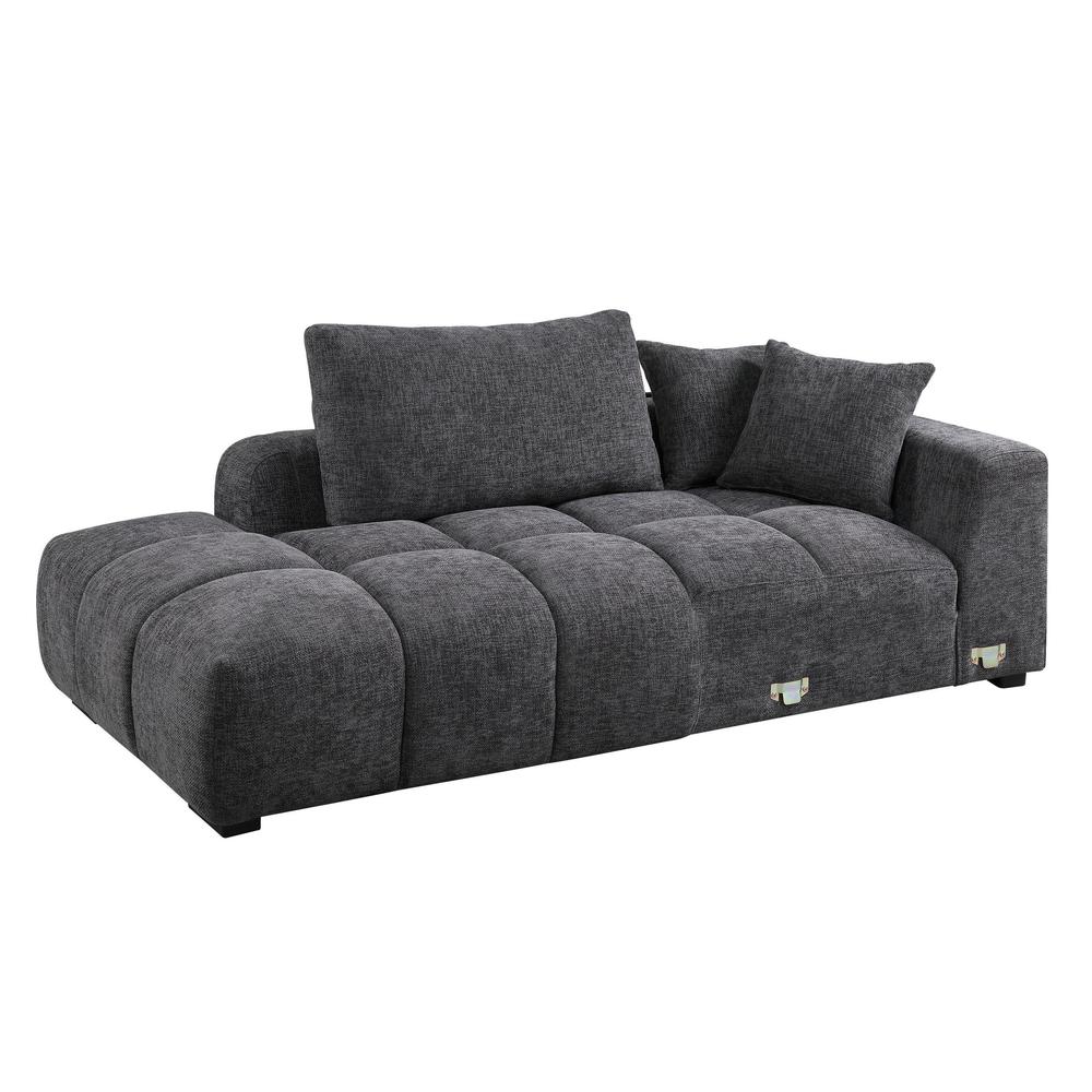 Chosen Sectional Sofa w/6 Pillows Gray Chenille. Picture 5