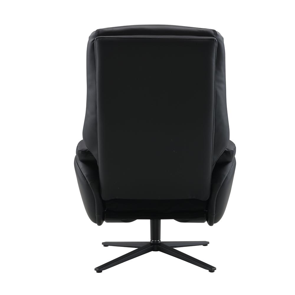Labonita Accent Chair w/Swivel & Ottoman, Black Top Grain Leather & Black Finish. Picture 5