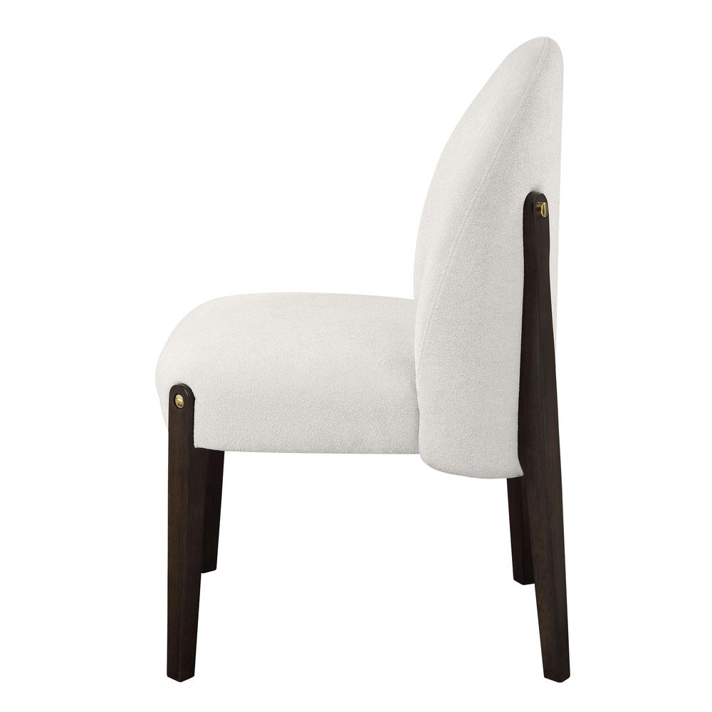 Clayten Side Chair (Set-2), Beige Fabric & & Espreeso Finish. Picture 2