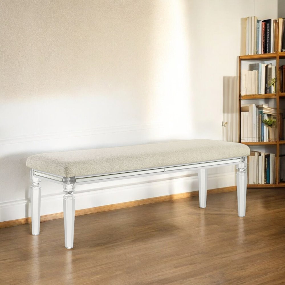 Tarian Bench Pearl White. Picture 3