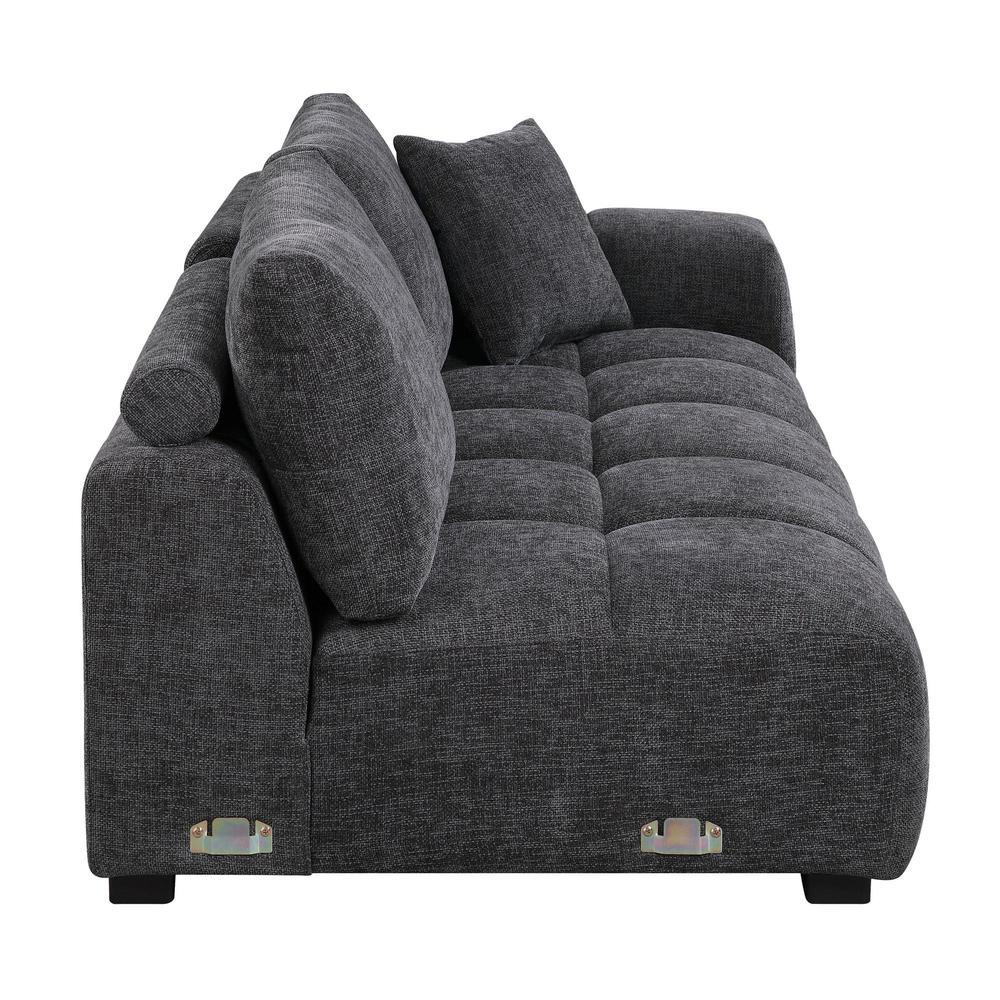 Chosen Sectional Sofa w/6 Pillows Gray Chenille. Picture 2