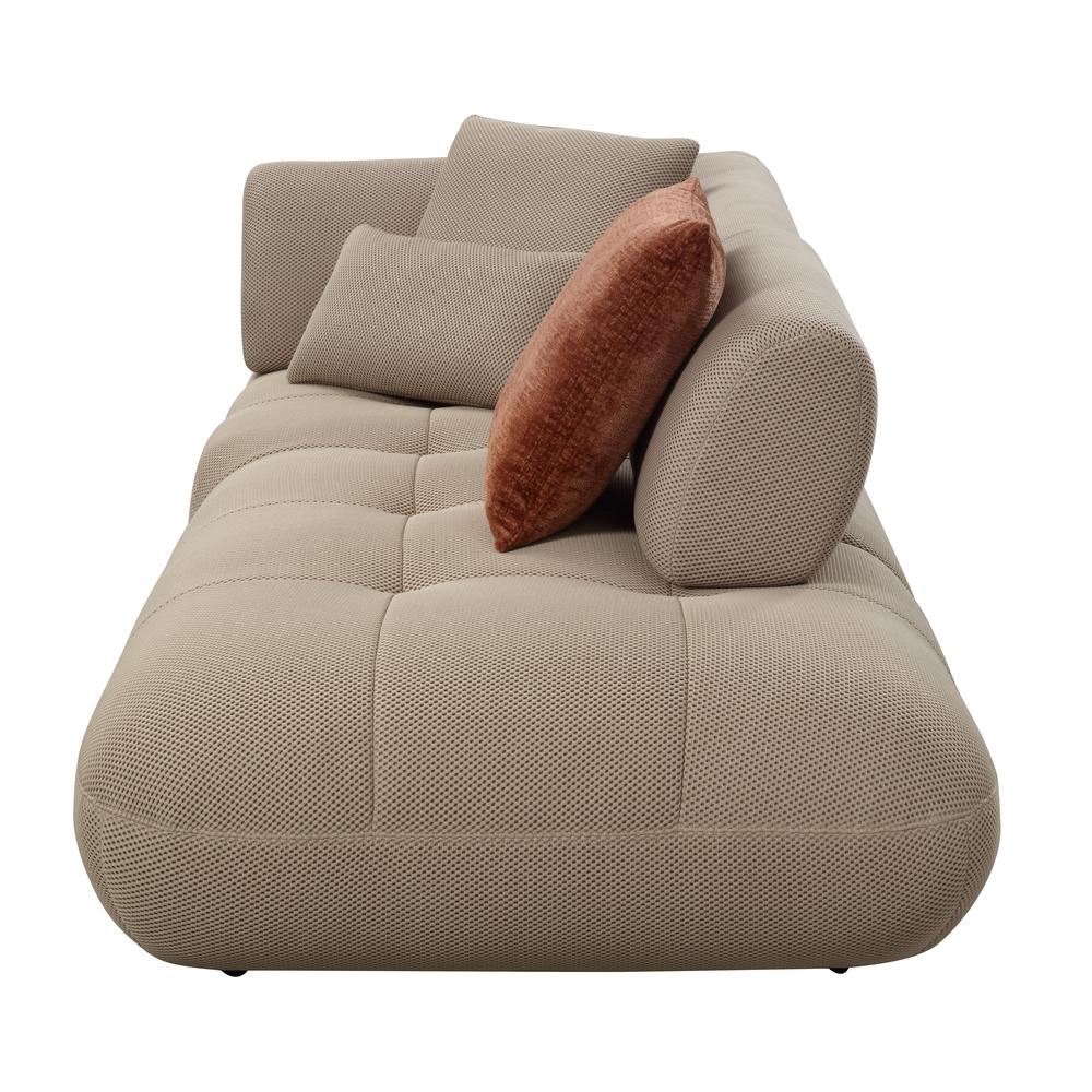 Carrick Sectional Sofa w/6 Pillows, Beige Sandwich Mesh Fabric. Picture 10