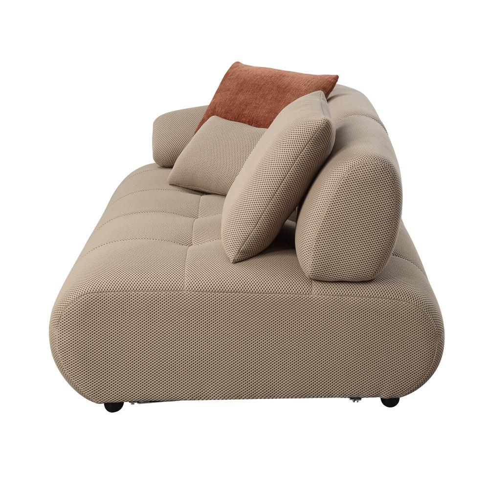 Carrick Sectional Sofa w/6 Pillows, Beige Sandwich Mesh Fabric. Picture 9