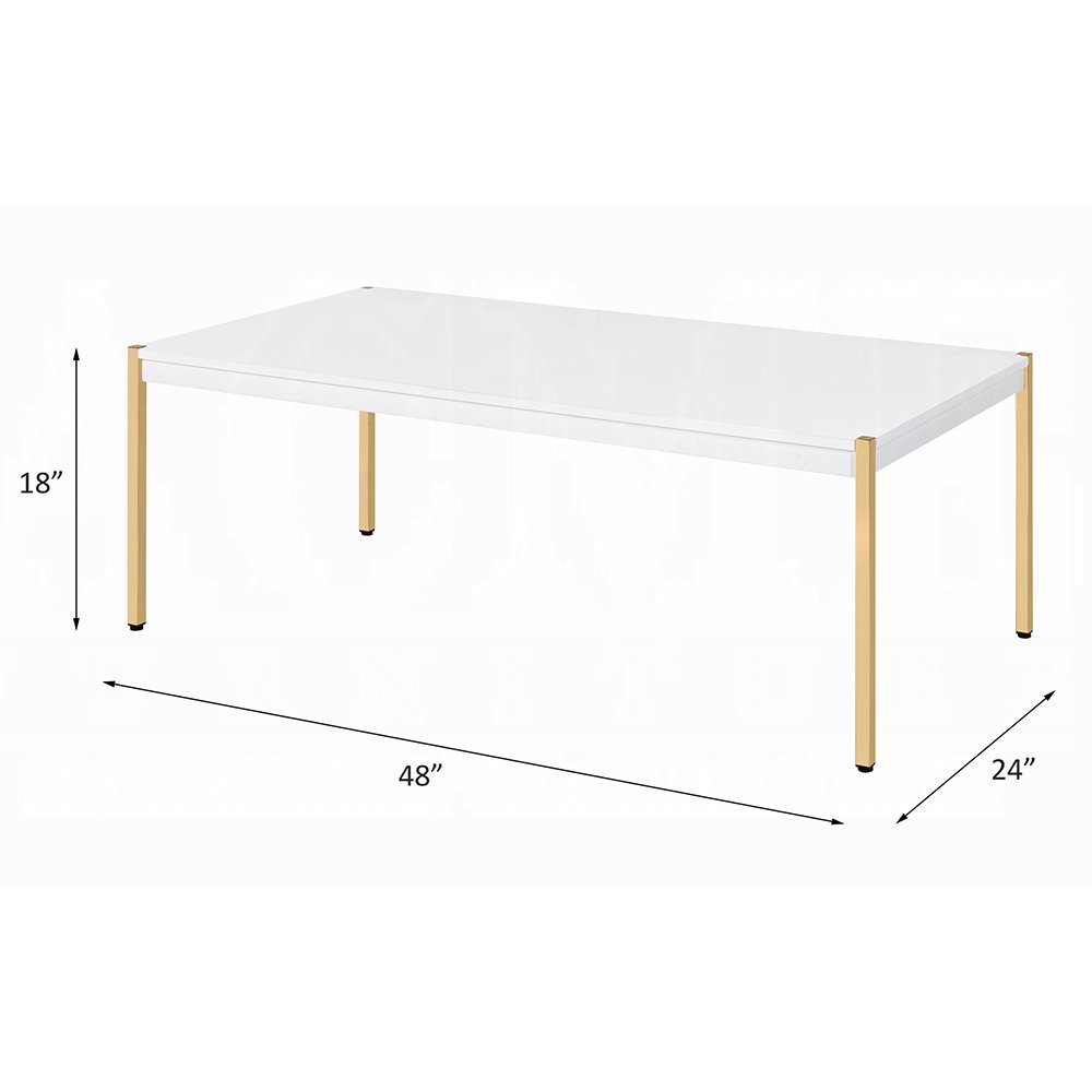 Otrac Coffee Table White & Gold. Picture 5