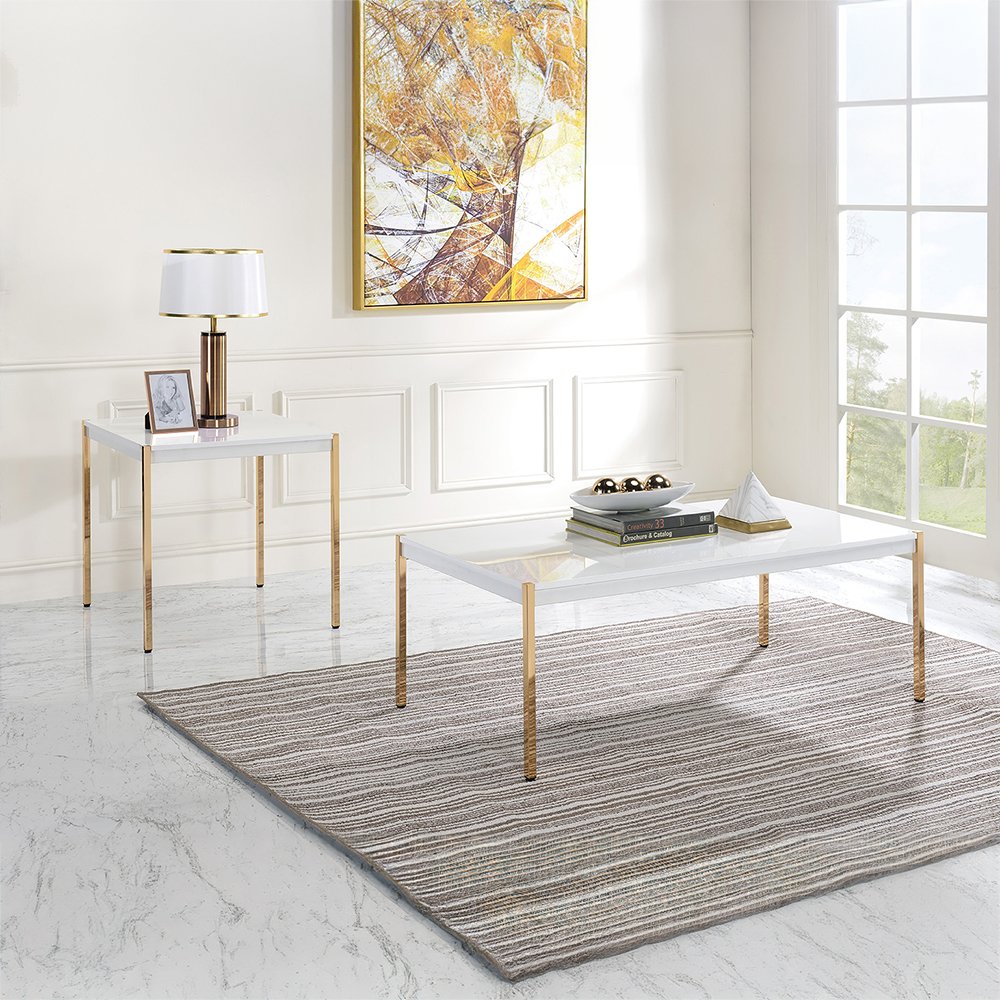 Otrac Coffee Table White & Gold. Picture 6
