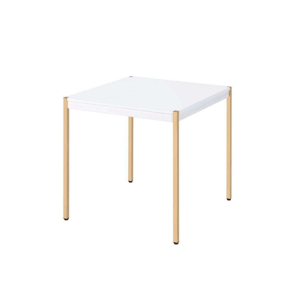 Otrac End Table White & Gold. Picture 1