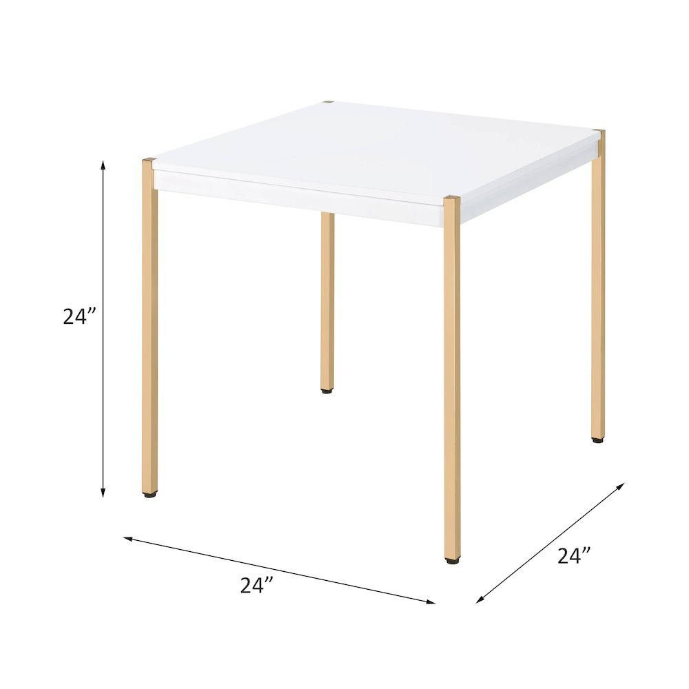 Otrac End Table White & Gold. Picture 5