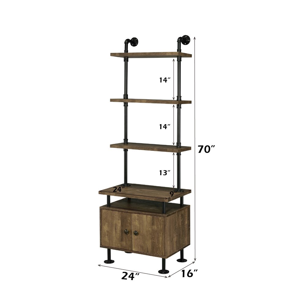 Ensata II TV Stand Side Pier Rustic Oak  & Black. Picture 5