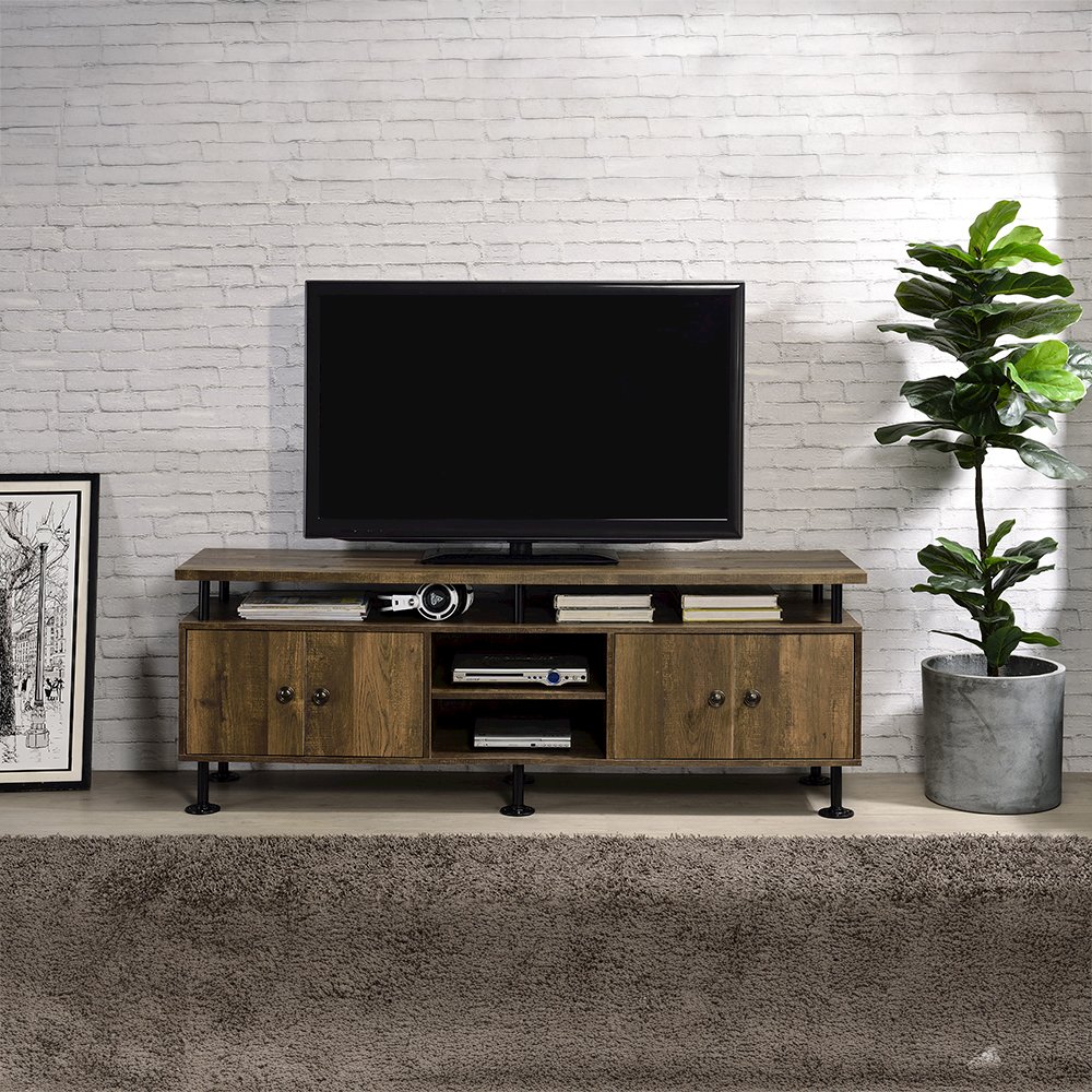 Ensata II TV Stand Rustic Oak  & Black. Picture 5