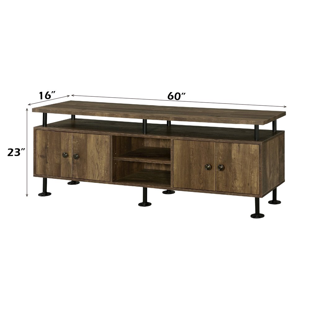Ensata II TV Stand Rustic Oak  & Black. Picture 7