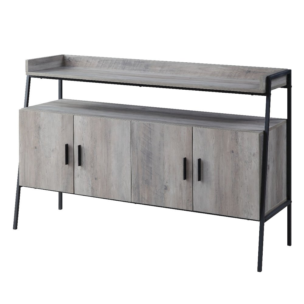 Samiya TV Stand Gray Oak & Black. Picture 2