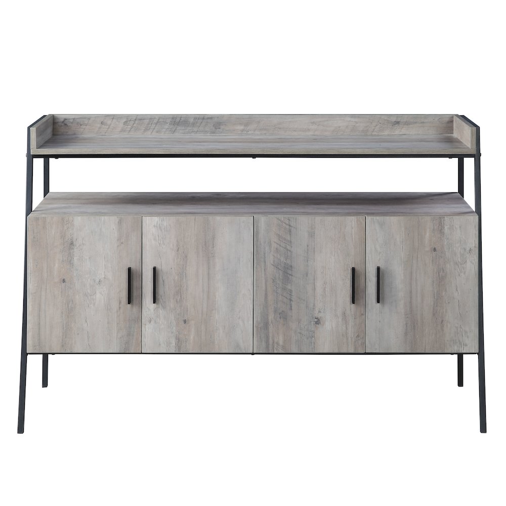 Samiya TV Stand Gray Oak & Black. Picture 6