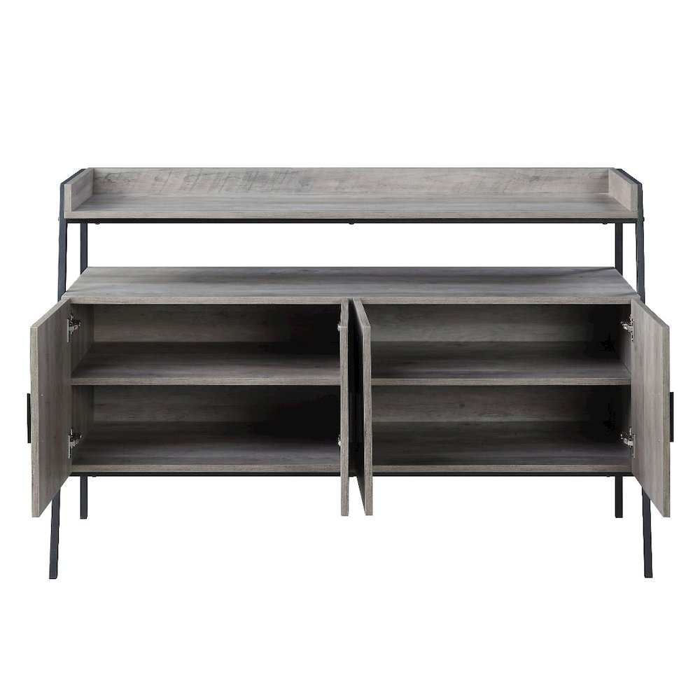 Samiya TV Stand Gray Oak & Black. Picture 4