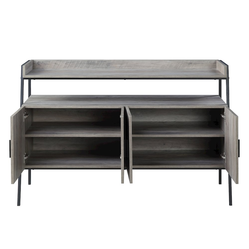 Samiya TV Stand Gray Oak & Black. Picture 7