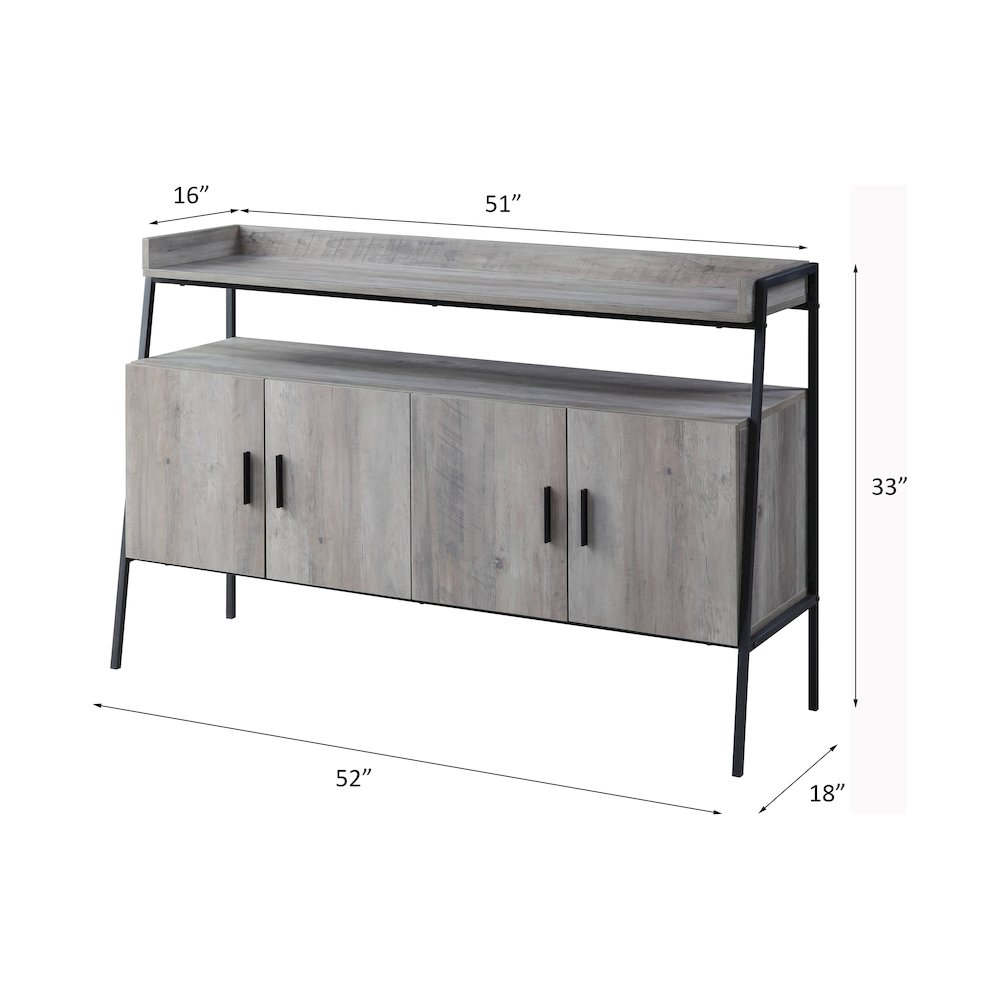 Samiya TV Stand Gray Oak & Black. Picture 9
