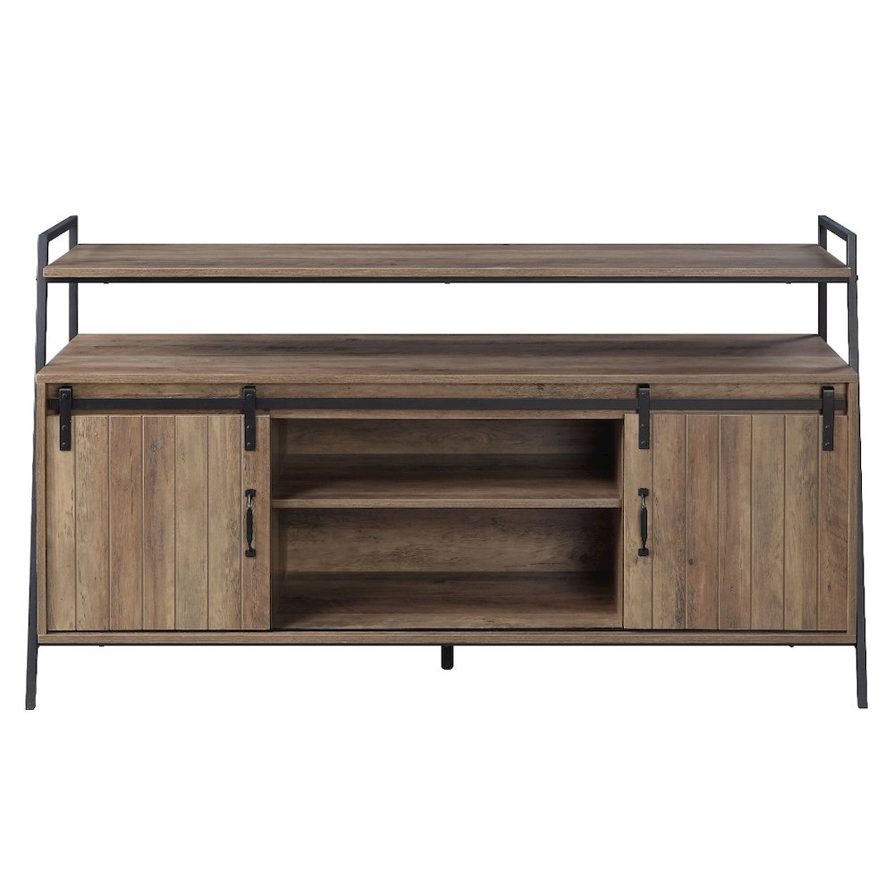 Rashawn TV Stand Rustic Oak & Black. Picture 3
