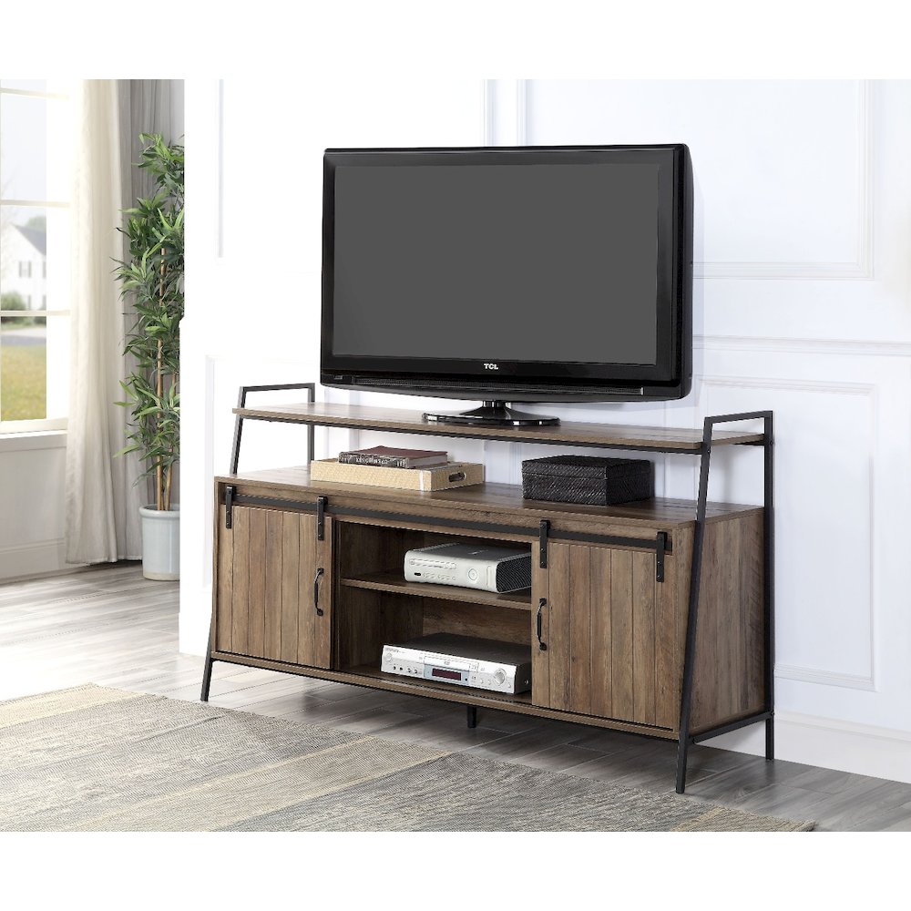 Rashawn TV Stand Rustic Oak & Black. Picture 5