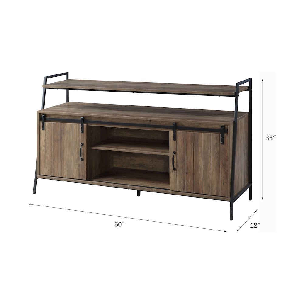 Rashawn TV Stand Rustic Oak & Black. Picture 9