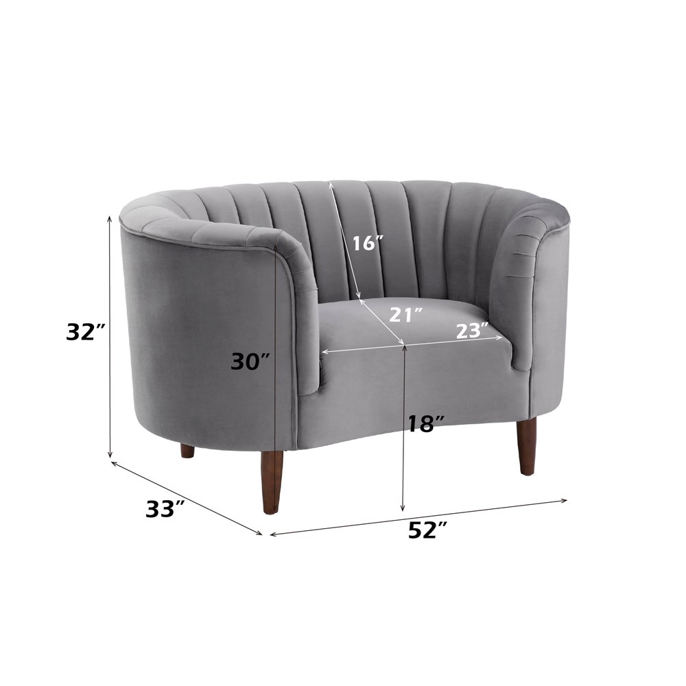 Millephri Chair Gray Velvet. Picture 9