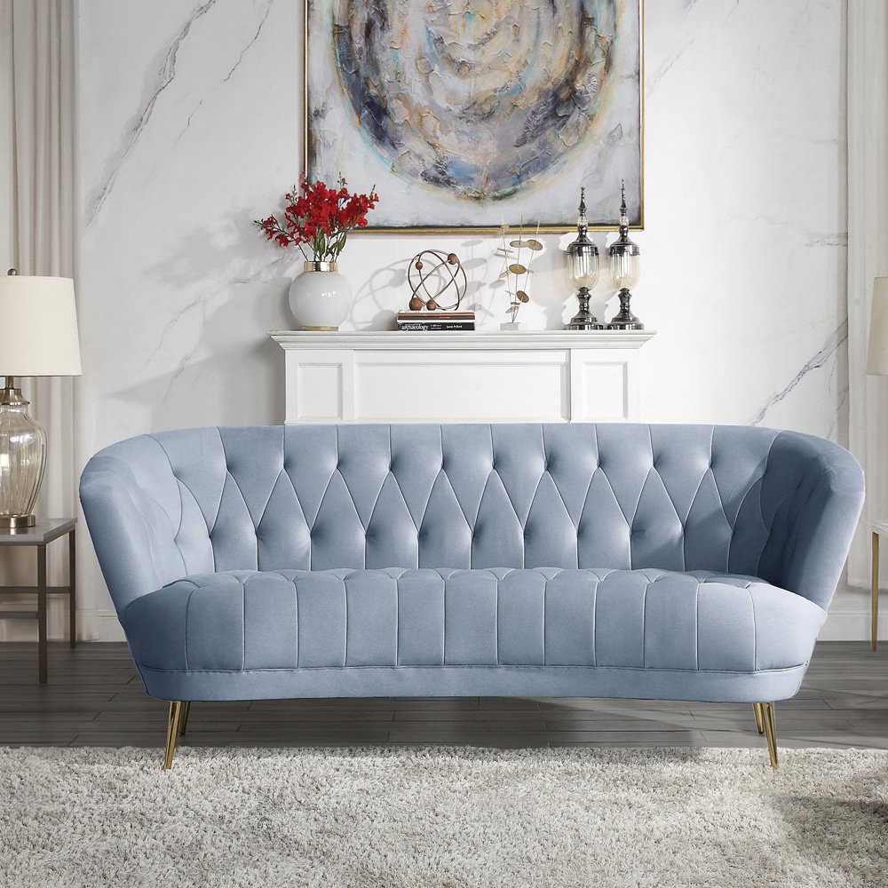 Bayram Sofa Light Gray Velvet. Picture 1