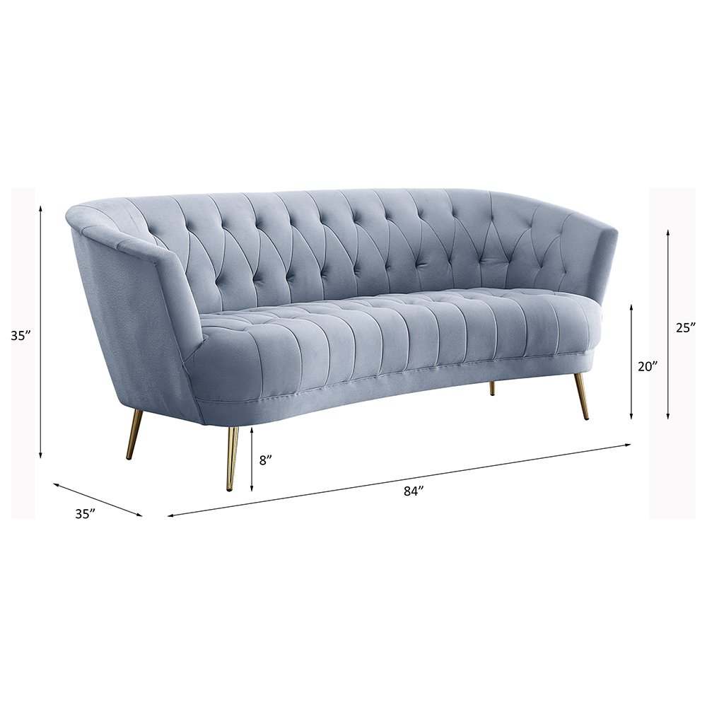 Bayram Sofa Light Gray Velvet. Picture 7