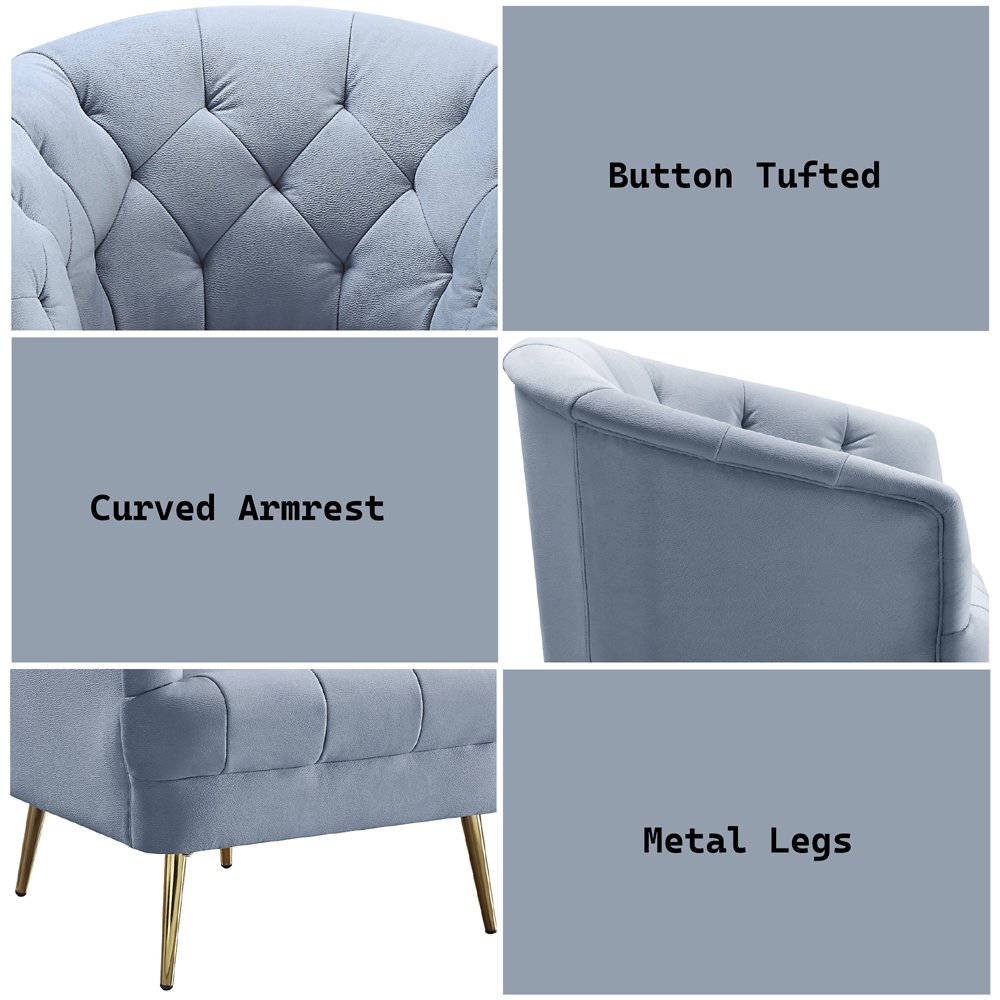 Bayram Chair Light Gray Velvet. Picture 9