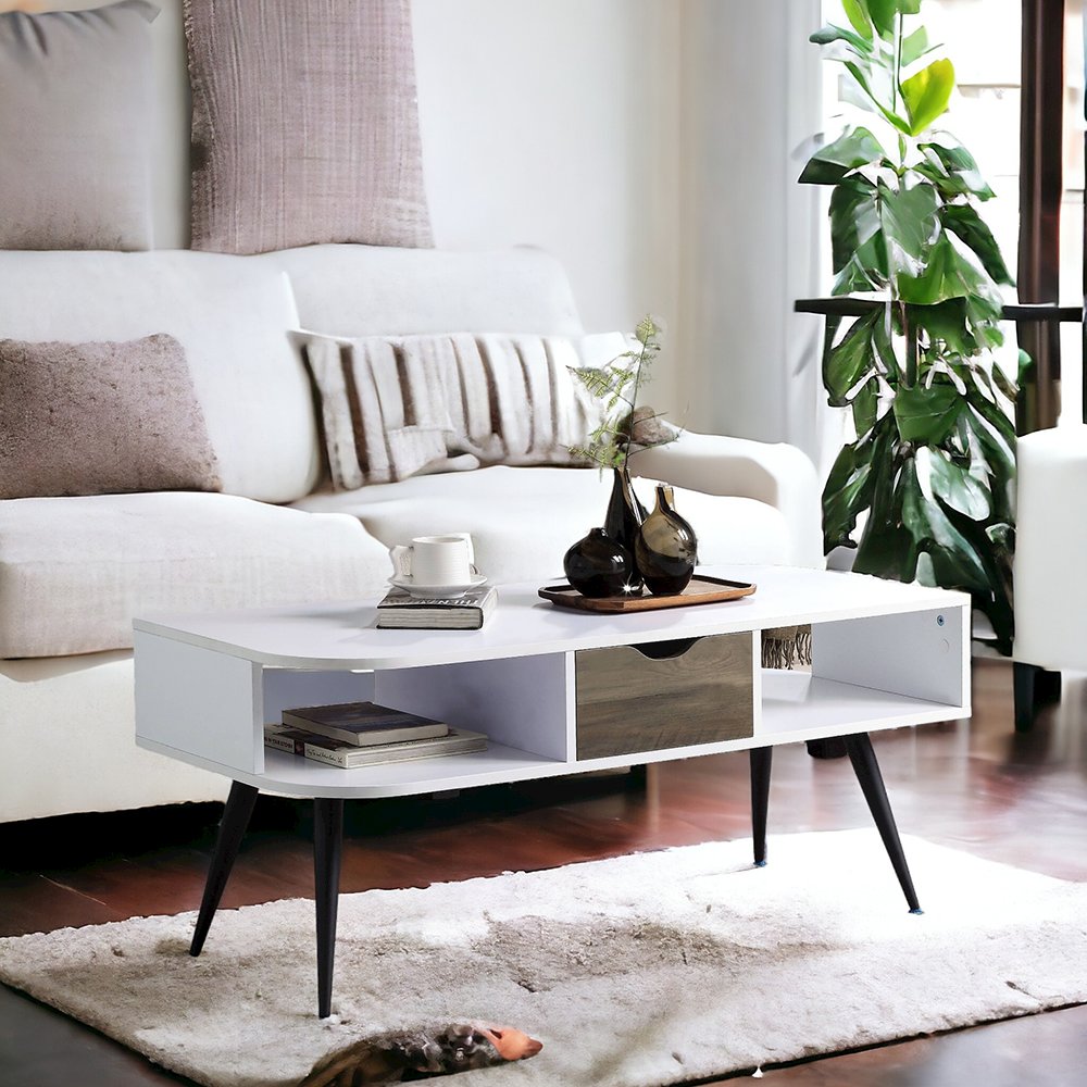 Halima Coffee Table White & Black. Picture 6