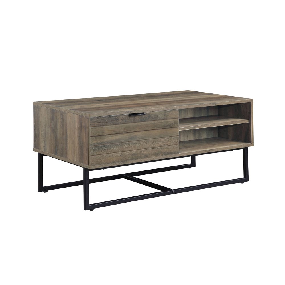Homare Coffee Table Rustic Oak & Black. Picture 2