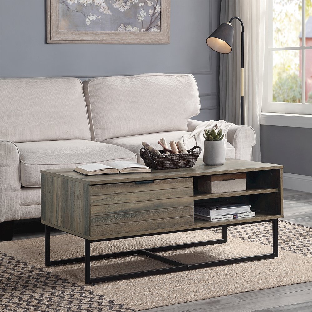 Homare Coffee Table Rustic Oak & Black. Picture 1