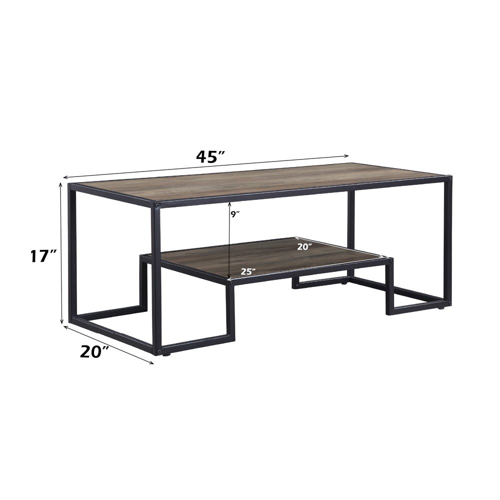 Idella Coffee Table Rustic Oak & Black. Picture 8