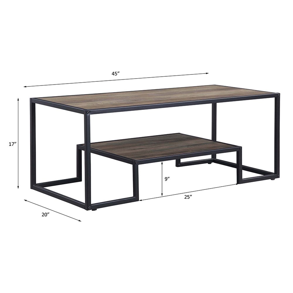 Idella Coffee Table Rustic Oak & Black. Picture 6