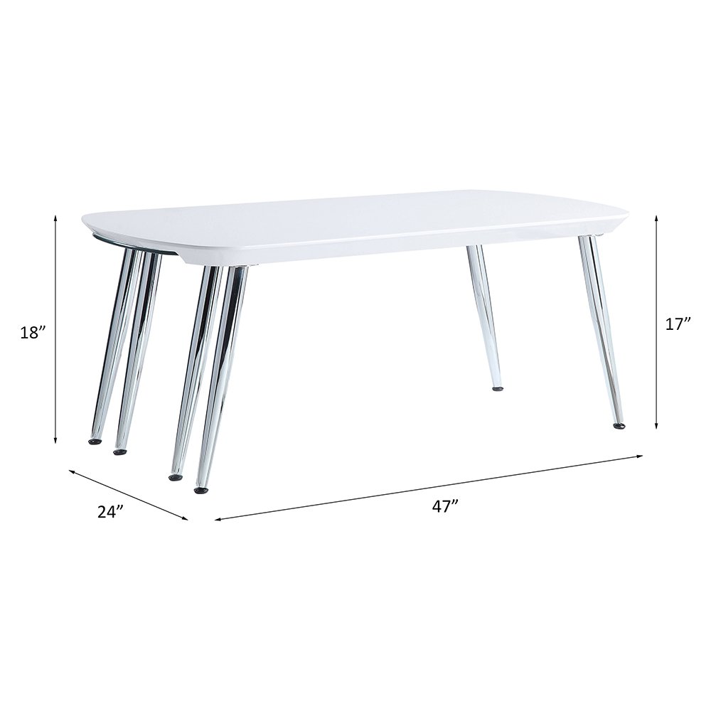 Patina Coffee Table White & Chrome. Picture 7