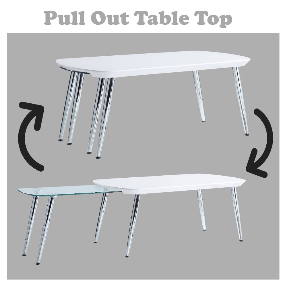 Patina Coffee Table White & Chrome. Picture 9