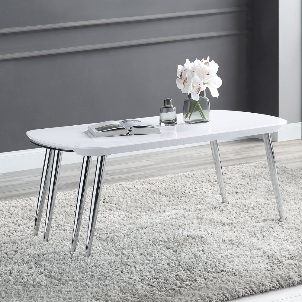 Patina Coffee Table White & Chrome. Picture 8