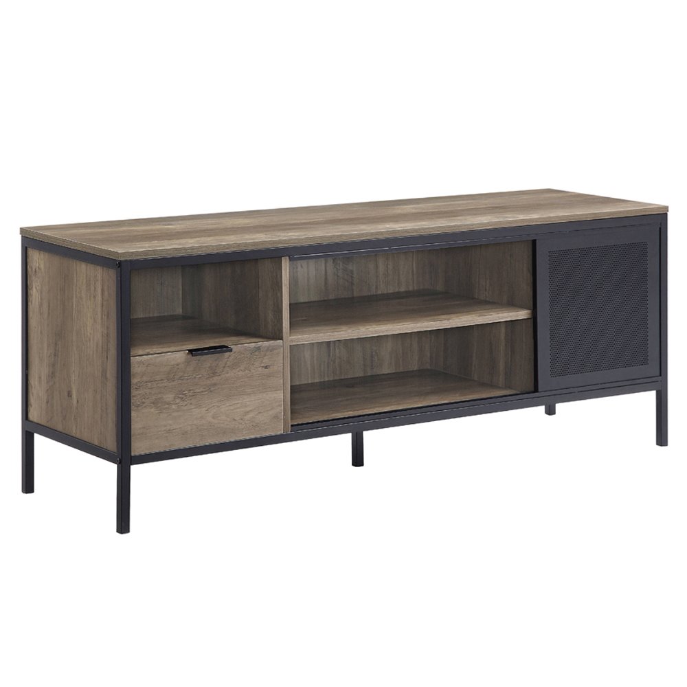 Nantan TV Stand Rustic Oak & Black. Picture 2