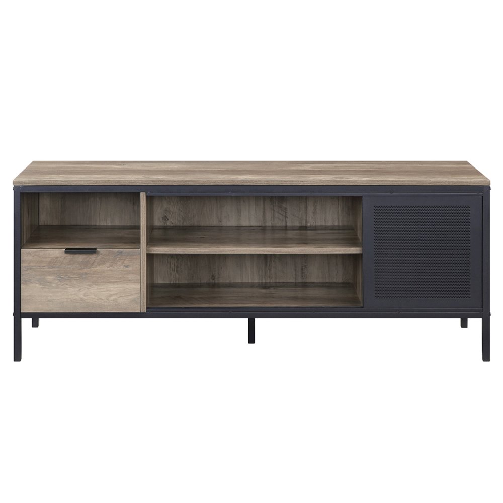 Nantan TV Stand Rustic Oak & Black. Picture 4