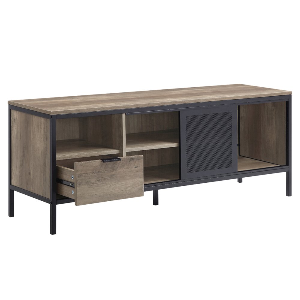 Nantan TV Stand Rustic Oak & Black. Picture 5