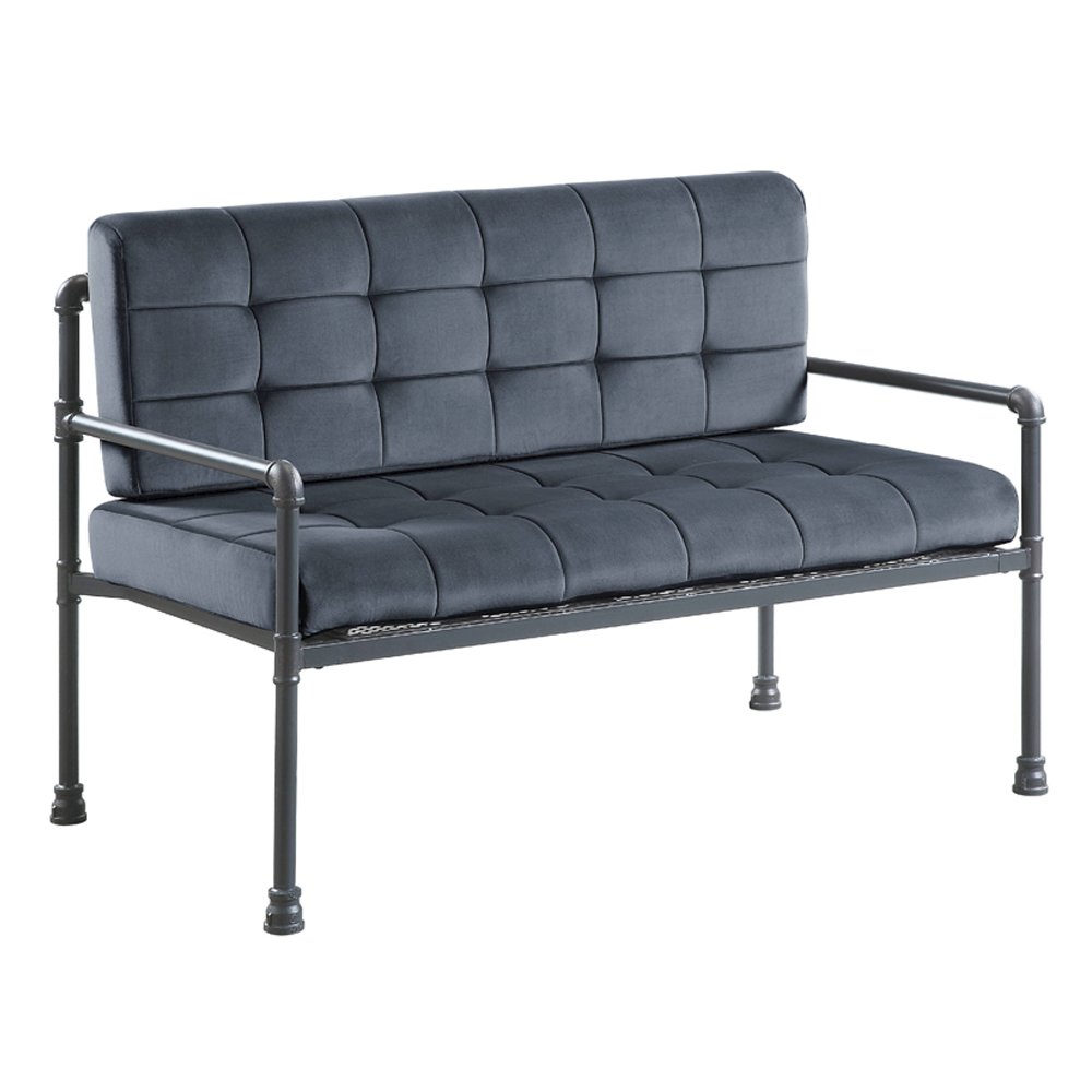 Brantley Loveseat Gray Velvet & Sandy Gray. Picture 2