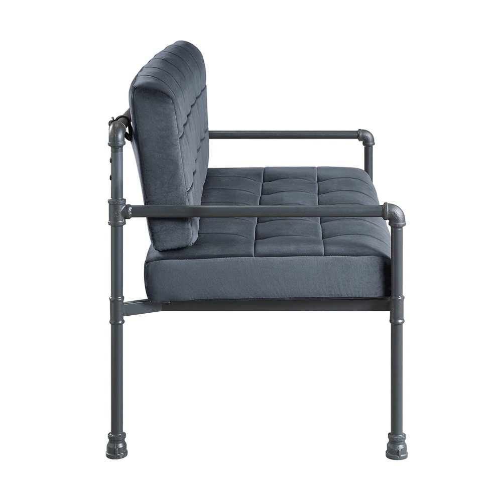 Brantley Loveseat Gray Velvet & Sandy Gray. Picture 4